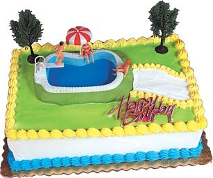 Swimming Pool  Toppers Cake Kit