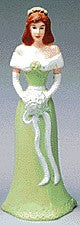 Bridesmaid - Green Dress - 4-1/2" Tall, 12 Count