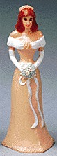 Bridesmaid - Peach Dress - 4-1/2" Tall, 12 Count