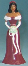 Bridesmaid  -A.A.  Burgundy Dress - 4-1/2" Tall, 12 Count