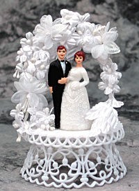 Wedding Cake Topper - E22 -  Mini Bride & Groom, 5"