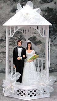 Wedding Cake Topper - E506 -  Bride & Groom, Gazebo Topper