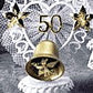 Anniversary Cake Topper - E420G- Golden Anniversary with Bell