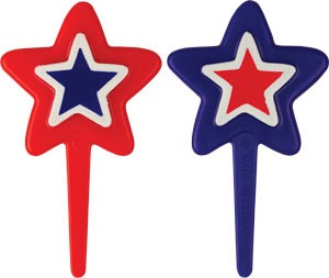 Red, White & Blue Star Picks - Assorted - 144 Pack