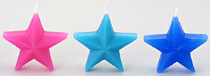 Cool Color Star Novelty Candles