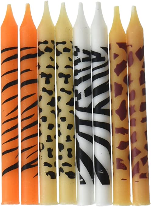 Oasis Supply Animal Print Birthday Candles, 2.25-Inch