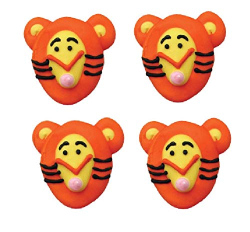 Edible Royal Icing Decorations - 2.25" Tiger Face - 4 count