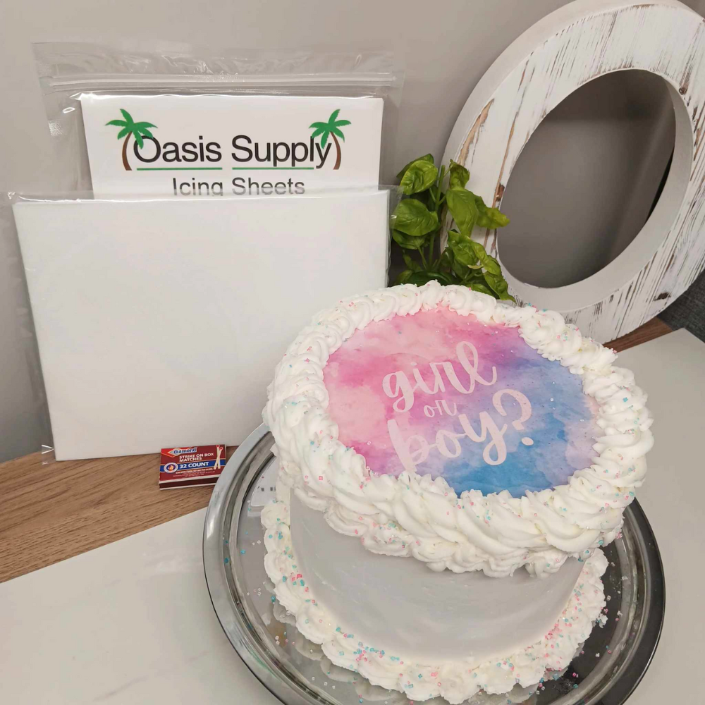 Oasis Supply Burn Away Cake Kit - 12 Icing Sheets and 20 Wafer Paper.