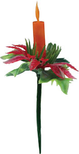 2.5" Poinsettia Pick w/ Candle - 144 count