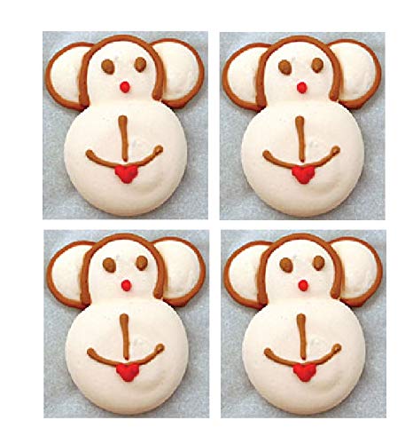 Edible Royal Icing Decorations - 2.25" Monkey Face - 4 count