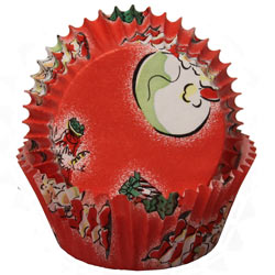 Standard Size Christmas Red w/ Santa Faces & Christmas Trees Baking Cups / Cupcake Liners - 500 count