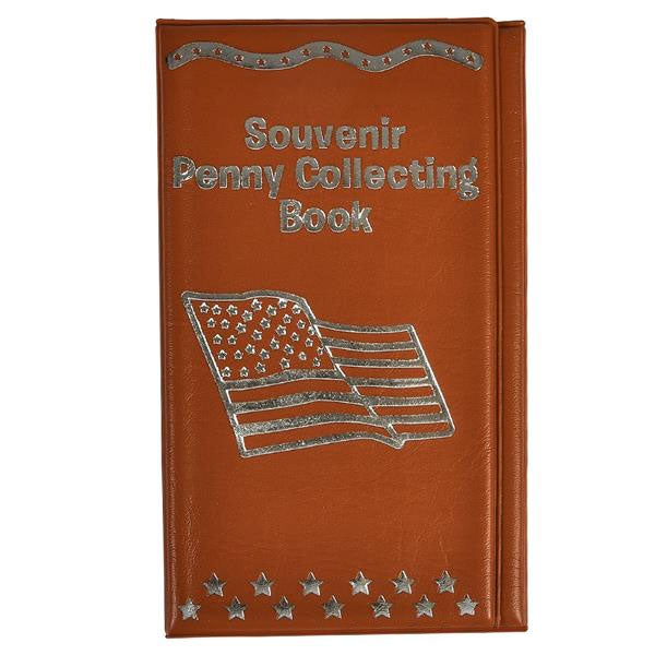 American Flag Souvenir Penny Collecting Book Red