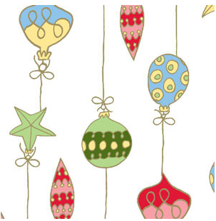 40" x 100' Merry Ornaments Cellophane