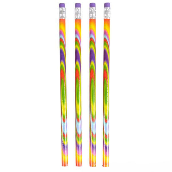 7.5" Tie-Dye Psychadelic Pencils 12 pk