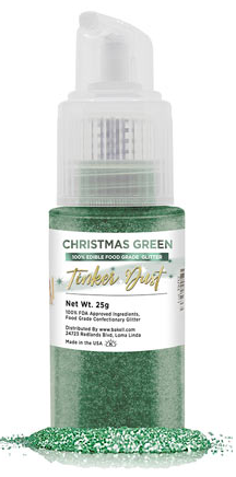 Tinker Dust Edible Glitter Spray Pump Bottle- Christmas Green
