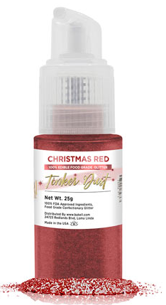 Tinker Dust Edible Glitter Spray Pump Bottle- Christmas Red