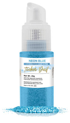 Tinker Dust Edible Glitter Spray Pump Bottle- Neon Blue