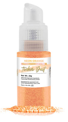 Tinker Dust Edible Glitter Spray Pump Bottle- Neon Orange