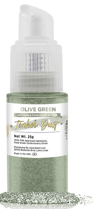 Tinker Dust Edible Glitter Spray Pump Bottle- Olive Green