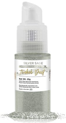 Tinker Dust Edible Glitter Spray Pump Bottle- Silver Sage