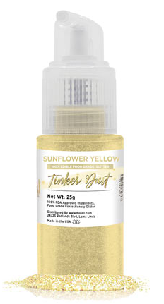 Tinker Dust Edible Glitter Spray Pump Bottle- Sunflower Yellow