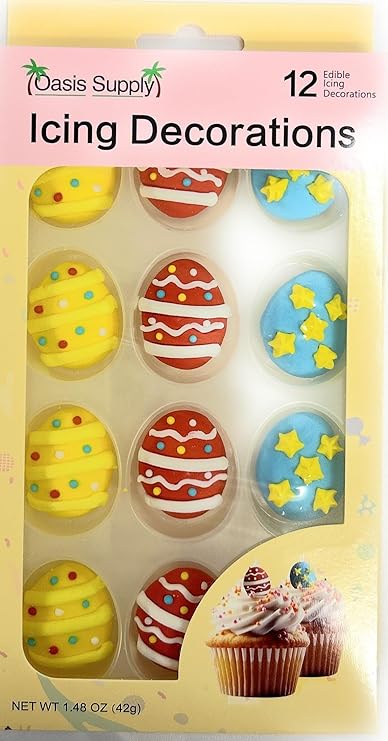 Edible Easter Cupcake Decorations - Easter Sprinkles for Cake Decorating (Eggs ASRT 2) - Bunny Easter Cake Toppers