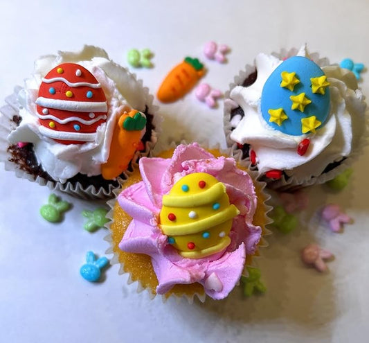 Edible Easter Cupcake Decorations - Easter Sprinkles for Cake Decorating (Eggs ASRT 2) - Bunny Easter Cake Toppers