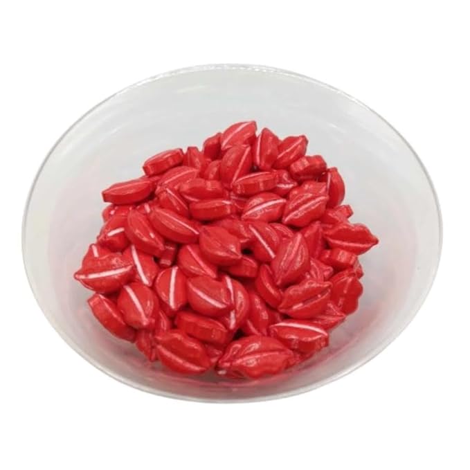 Edible Valentines Cake Decorations (Red Lips Press) - Royal Sugar Icing Decorations - Valentine's Sprinkles for Baking