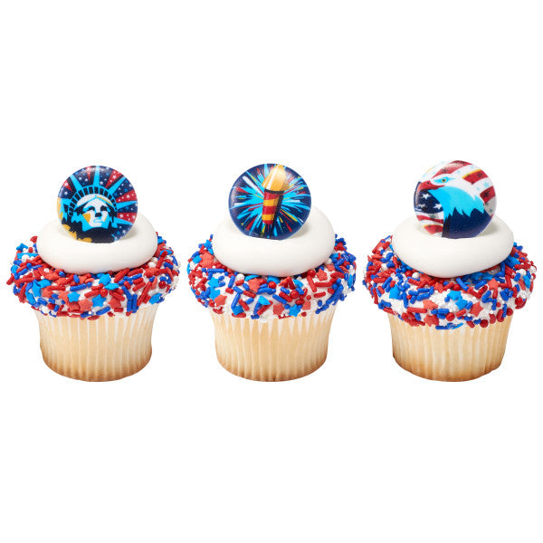 Celebrate Liberty Cupcake Rings 144 ct