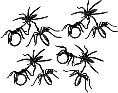 Oasis Supply 24-Piece Black Spider Ring Cupcake Topper