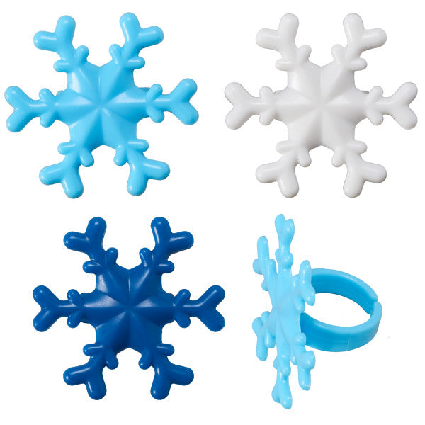 Blue Snowflake Cupcake Rings